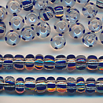 Rocailles kristall-blau, 20 Gramm, Gr&ouml;&szlig;e 6,0 mm,  gestreift