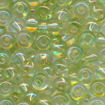 Rocailles light-grün rainbow, Inhalt 14 g, Größe 6/0, böhmisch