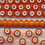 Rocailles orange whitehearts, 20 g, Gr&ouml;&szlig;e 6,0 mm, Gro&szlig;loch