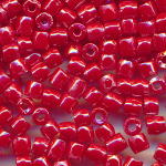 Rocailles cardinal-rot l&uuml;ster, 20 Gramm, Gr&ouml;&szlig;e 11/0 facettiert echte-alte Cut-Perlen