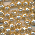 Wachsperlen perlmutt, Inhalt 25 St&uuml;ck, Gr&ouml;&szlig;e 10 mm, Glasperlen, Nugget-Kugel