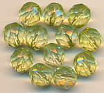 Facettenperlen light grün kristall, Größe 10 mm, Inhalt 12 Stück