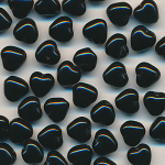 Glasperlen schwarz, Inhalt 20 St&uuml;ck, Gr&ouml;&szlig;e 6 mm, Herz