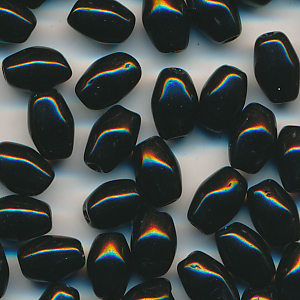 Glasperlen schwarz, Inhalt 30 Stück, Größe 6 x 4 mm, Navette