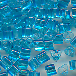 Dreieckperlen hell-blau transparent, Inhalt 20 g, Größe 3,6 mm