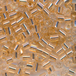 Hexa-Cut-Perlen pastell-gold Silbereinzug, Inhalt 20 g, Gr&ouml;&szlig;e 9/0