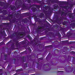 Hexa-Cut-Perlen amethyst lila Silbereinzug, Inhalt 20 g, Größe 9/0