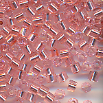 Hexa-Cut-Perlen rosa Silbereinzug, Inhalt 20 g, Gr&ouml;&szlig;e 9/0