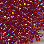 Rocailles rubin-rot rainbow, 20 Gramm, Größe 12/0 facettiert echte-alte Cut-Perlen