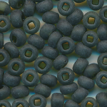 Rocailles, Glasperlen, matt algen-grün transparent