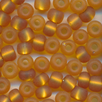 Rocailles matt gold-braun Silbereinzug