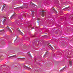 Rocailles, Glasperlen, pink-rosa Silbereinzug