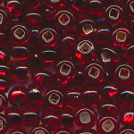 Rocailles, Glasperlen, rubin rot Silbereinzug