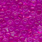 Rocaillesperlen transparent korall-rosa, Indianerperlen