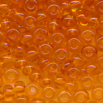 Rocaillesperlen transparent kürbis-orange, Indianerperlen