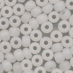 Rocailles matt soft-weiß, Größe 9/0  (2,6 mm), 100 Gramm