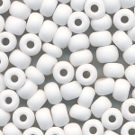 Rocailles matt weiß, Größe 6/0  (4,0 mm), 20 Gramm