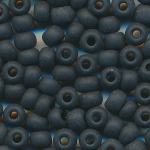 Rocailles matt schwarz black, Größe 10/0  (2,3 mm), 100 Gramm