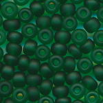Rocailles matt smaragd-gr&uuml;n, Gr&ouml;&szlig;e 6/0  (4,0 mm), 100 Gramm