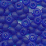 Rocailles matt cobalt-blau, Größe 6/0  (4,0 mm), 100 Gramm