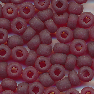 Rocailles matt rubin-rot, Größe 9/0  (2,6 mm), 100 Gramm