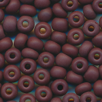 Rocailles matt karmin-rot, Größe 6/0  (4,0 mm), 100 Gramm