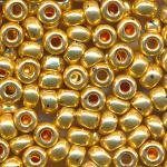 Rocailles gold metallic, Gr&ouml;&szlig;e 8/0  (3,0 mm), 100 Gramm