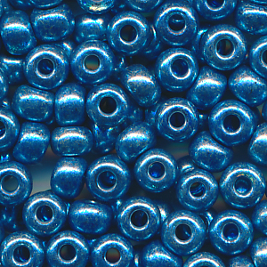 Rocailles stahl-blau metallic, Größe 6/0  (4,0 mm), 100 Gramm