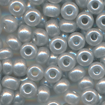 Rocailles licht-grau metallic, Größe 6/0  (4,0 mm), 100 Gramm