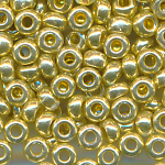 Rocailles apfel-gr&uuml;n metallic, Gr&ouml;&szlig;e 10/0  (2,3 mm), 100 Gramm