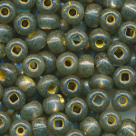 Rocailles flaschen-gr&uuml;n metallic, Gr&ouml;&szlig;e 6/0  (4,0 mm), 100 Gramm