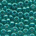 Rocailles lind-grün metallic, Größe 6/0  (4,0 mm), 100 Gramm