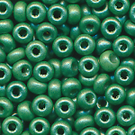 Rocailles, Glasperlen, matt moos-grün metallic, Größe 9/0...