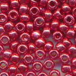 Rocailles fuchs-rot metallic, Größe 8/0  (3,0 mm), 20 Gramm