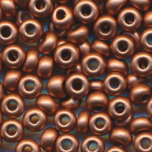 Rocailles matt kupfer ocker metallic, Größe 8/0  (3,0 mm), 20 Gramm