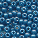 Rocailles matt blau metallic, Größe 10/0  (2,3 mm), 20 Gramm