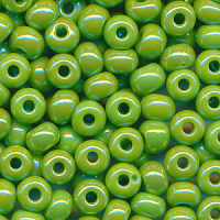 Rocailles Beads lind-grün rainbow opak,...