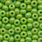Rocailles Beads lind-grün rainbow opak,...
