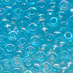 Rocailles eis-blau rainbow klar, Größe 10/0  (2,3 mm), 100 Gramm