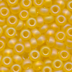 Rocailles Glasperlen, gelb klar rainbow matt, Größe 10/0  (2,3 mm), 20 Gramm
