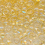 Rocailles l&uuml;ster klar sand-gelb, Gr&ouml;&szlig;e 10/0  (2,3 mm), 100 Gramm