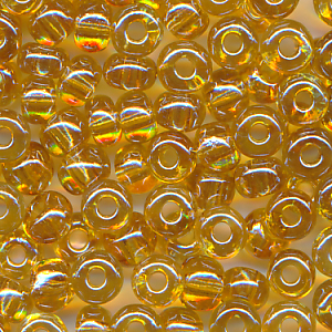 Rocailles lüster klar bernstein, Größe 11/0  (2,1 mm), 20 Gramm