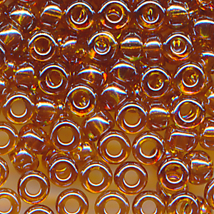 Rocailles lüster klar topaz, Größe 11/0  (2,1 mm), 20 Gramm