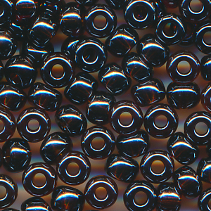 Rocailles lüster klar dark-braun, Größe 11/0  (2,1 mm), 20 Gramm