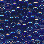 Rocailles lüster klar dark-blue, Größe 11/0  (2,1 mm), 100 Gramm