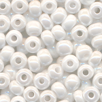 Rocailles lüster opak weiß, Größe 11/0  (2,1 mm), 100 Gramm