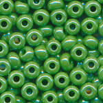 Rocailles lüster opak grün, Größe 9/0  (2,6 mm), 20 Gramm