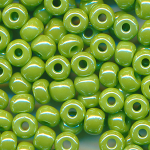 Rocailles lüster opak lind-grün, Größe 9/0  (2,6 mm), 20 Gramm