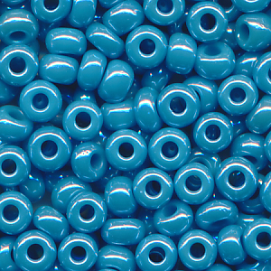 Rocailles lüster opak blau, Größe 10/0  (2,3 mm), 100 Gramm