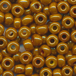 Rocailles lüster opak gold braun, Größe 6/0  (4,0 mm), 20 Gramm
